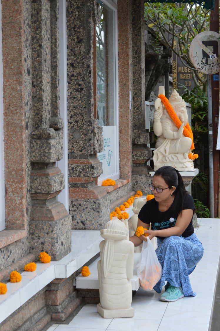 Shop fronts would be adorned in fresh marigolds every day.