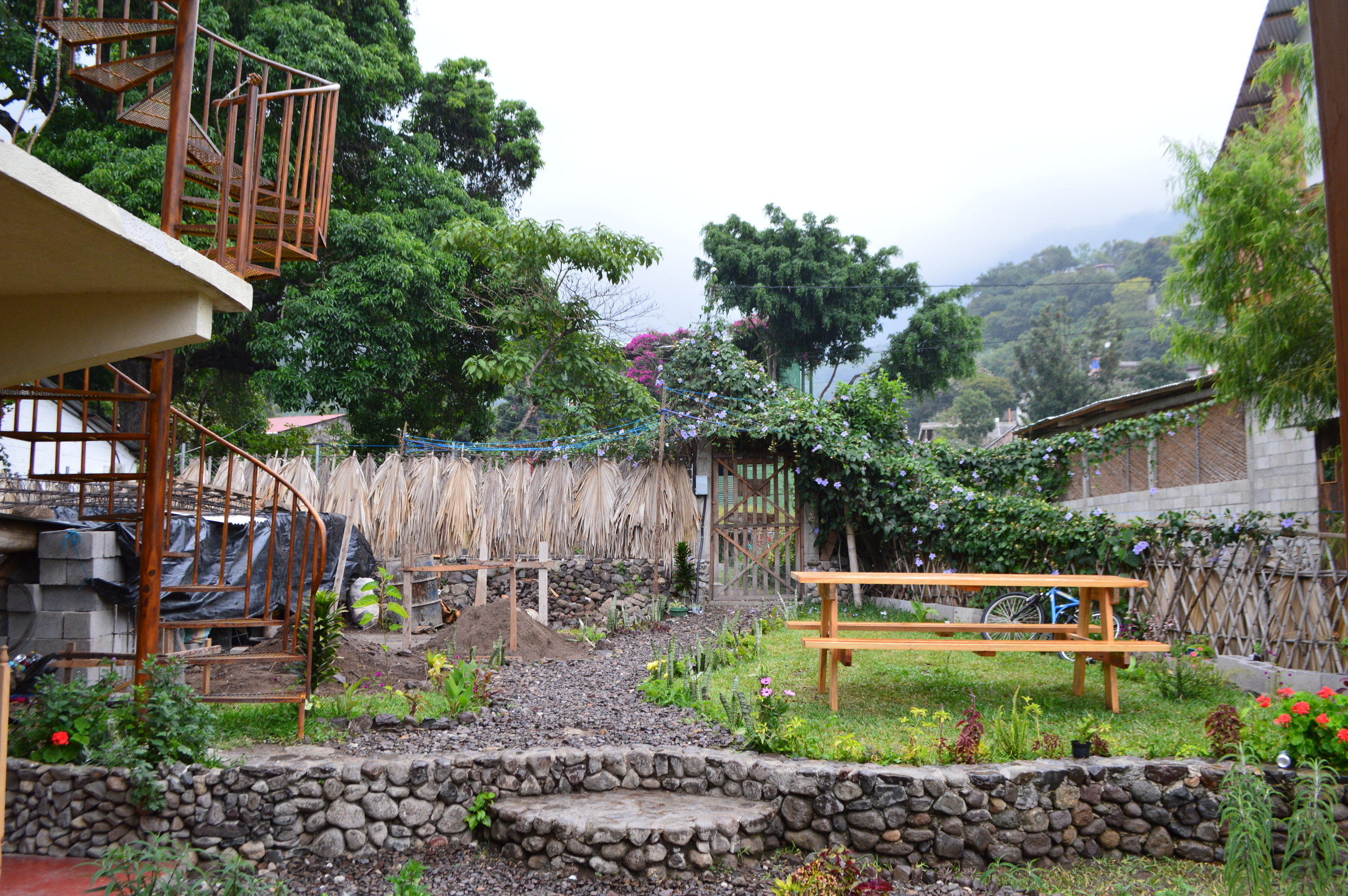 The garden area of Casa Madera, the hostel we stayed at in San Marcos.