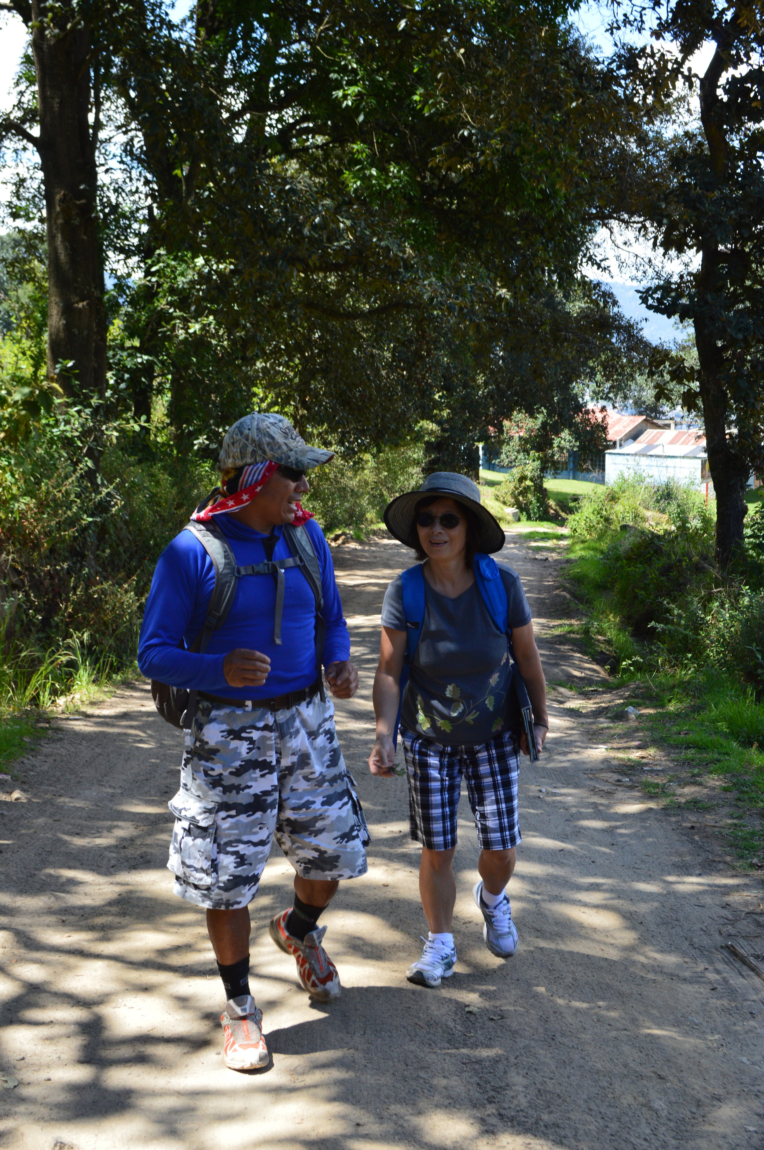 Carlos sharing his tour guiding experience with my mom