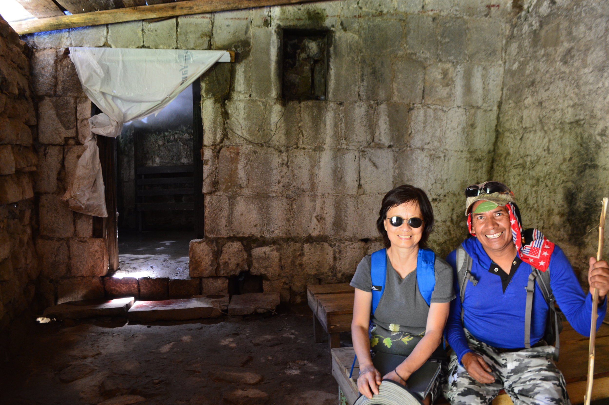This room had wooden “beds” for guests to lie down and relax after steaming