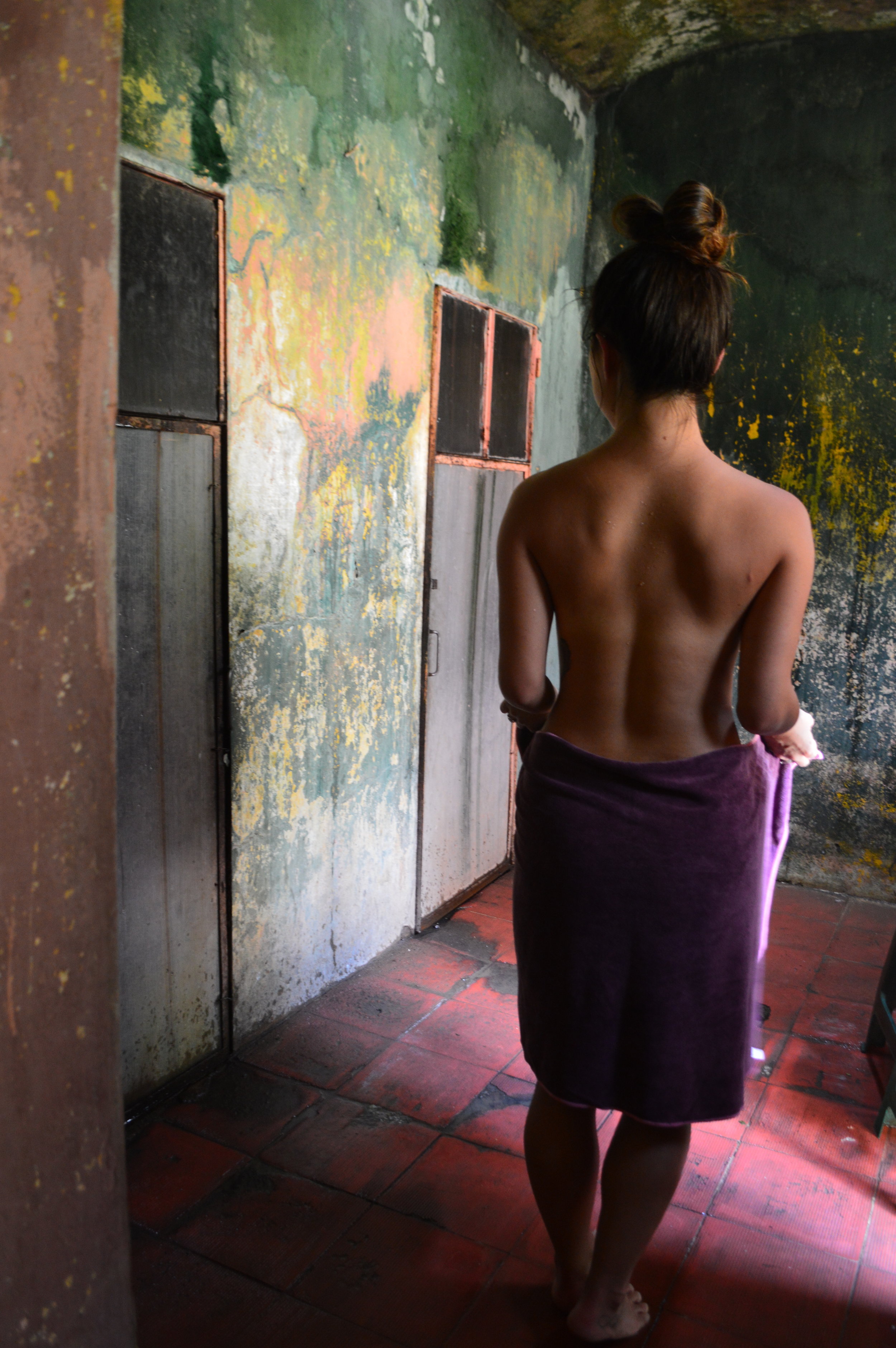 No need for a swimsuit. Go in naked! You have the little room to yourself!