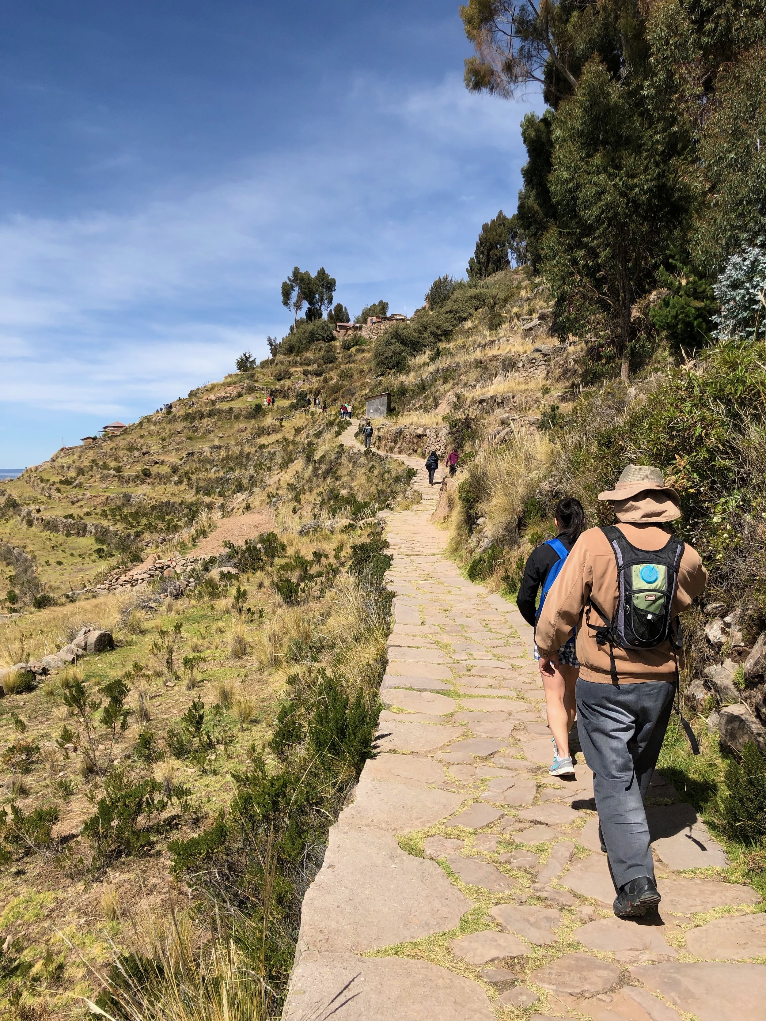 Walking from the dock to the restaurant