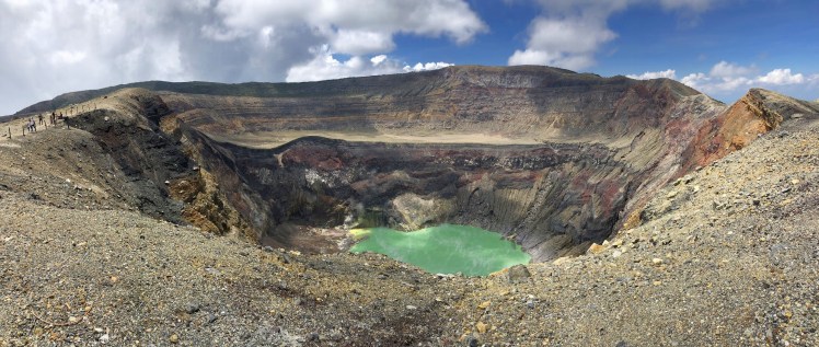  Santa Ana Volcano - the green lake in the caldera can be seen from above 