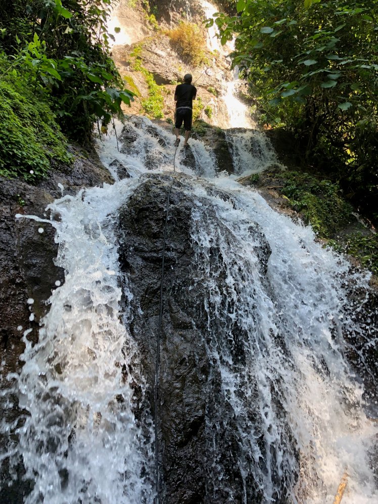  Second rappel is down a 30-foot waterfall (measurement is approximate) 